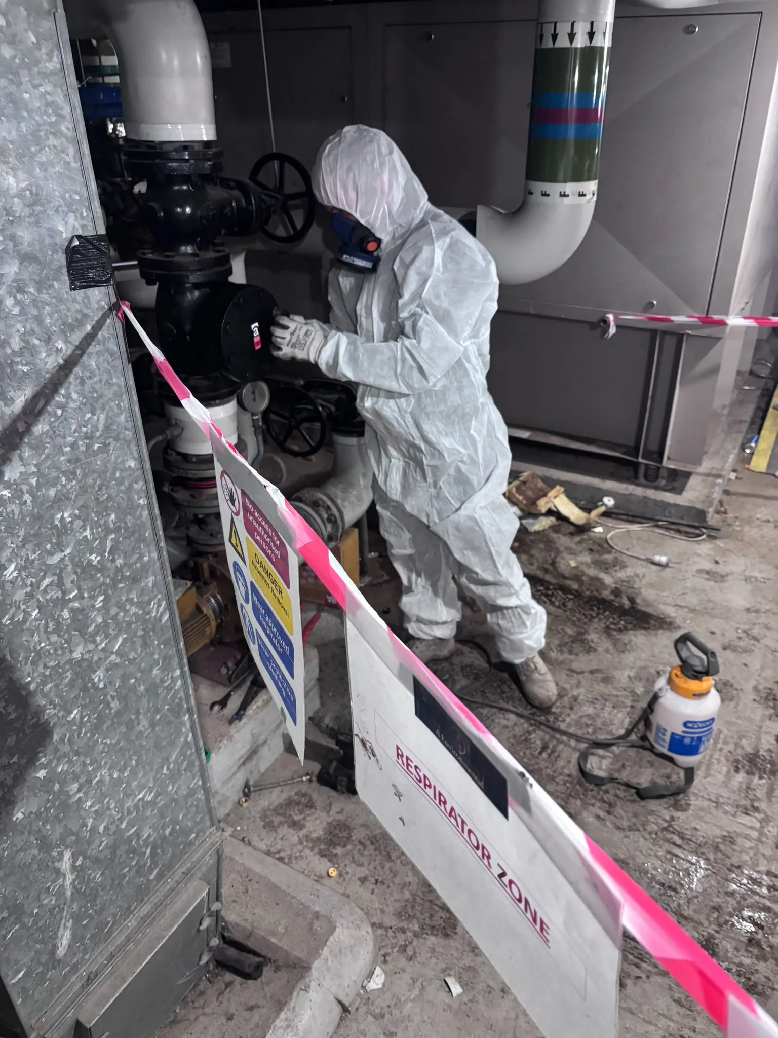 Asbestos artex removal from concrete soffit in Woolwich